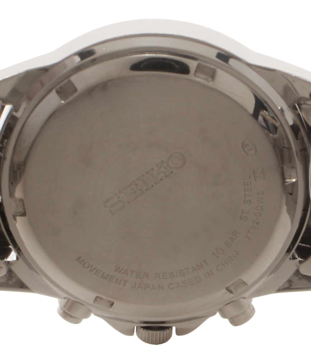 SEIKO 腕時計 クオーツ ブラック系 7T92-0DW0 メンズ セイコー