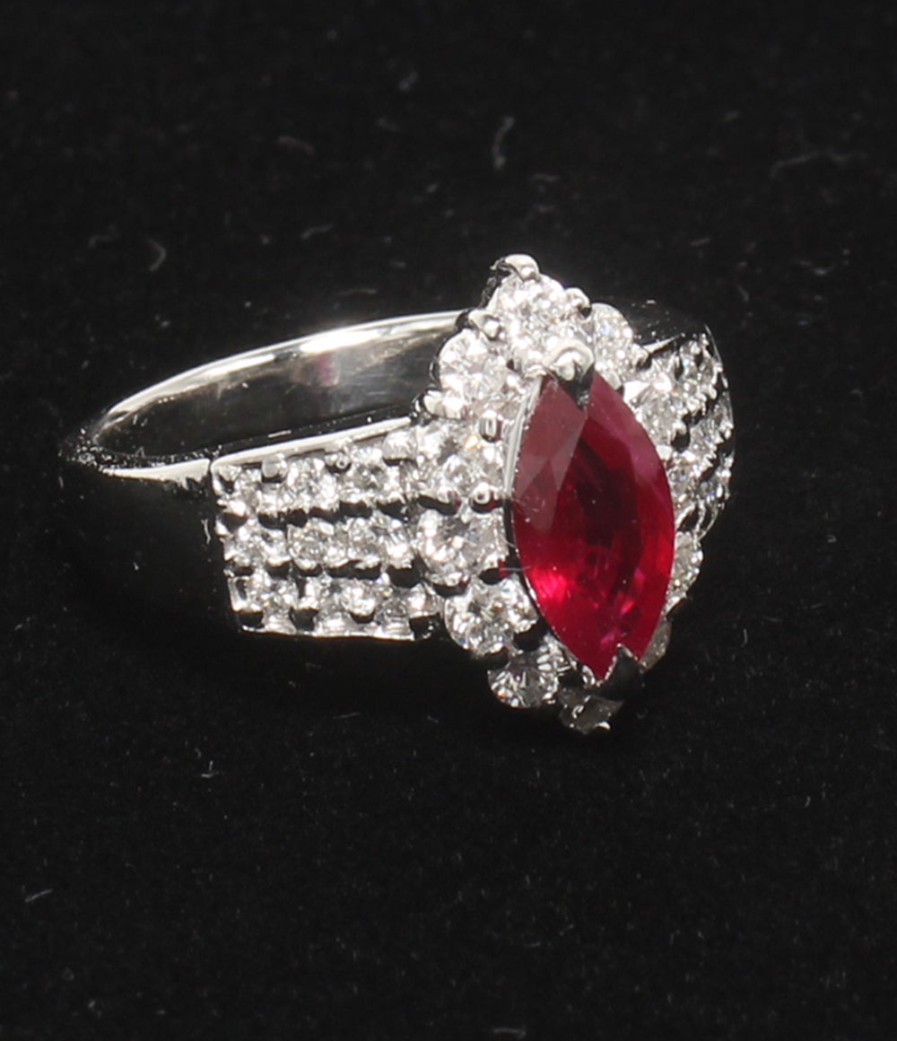 美品 リング 指輪 Pt900 ルビー 1.20ct ダイヤ 0.90ct レディース SIZE 13号