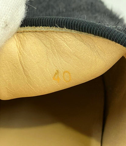 美品 Christian Louboutin スリッポン ハラコ スタッズ Pik Boat メンズ SIZE 40 (S) クリスチャンルブタン