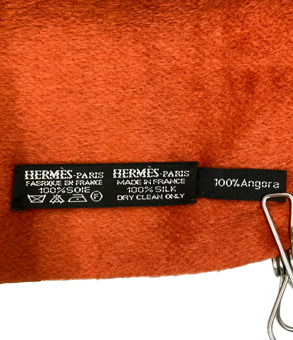 美品 HERMES マフラー シルク100% アンゴラ100% レディース エルメス