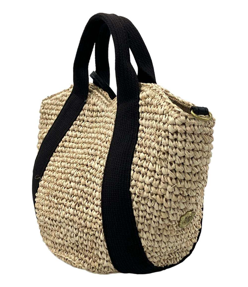 美品 ヴィオラドーロ 2way カゴバッグ ハンドバッグ ショルダーバッグ  斜めがけ ラフィア レディース VIOLAd'ORO