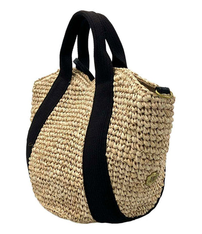 美品 ヴィオラドーロ 2way カゴバッグ ハンドバッグ ショルダーバッグ  斜めがけ ラフィア レディース VIOLAd'ORO