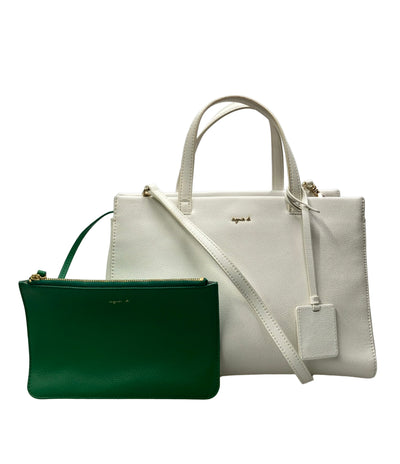 agnes b. ハンドバッグ ショルダーバッグ 2WAY 斜め掛け レザー レディース アニエスベー