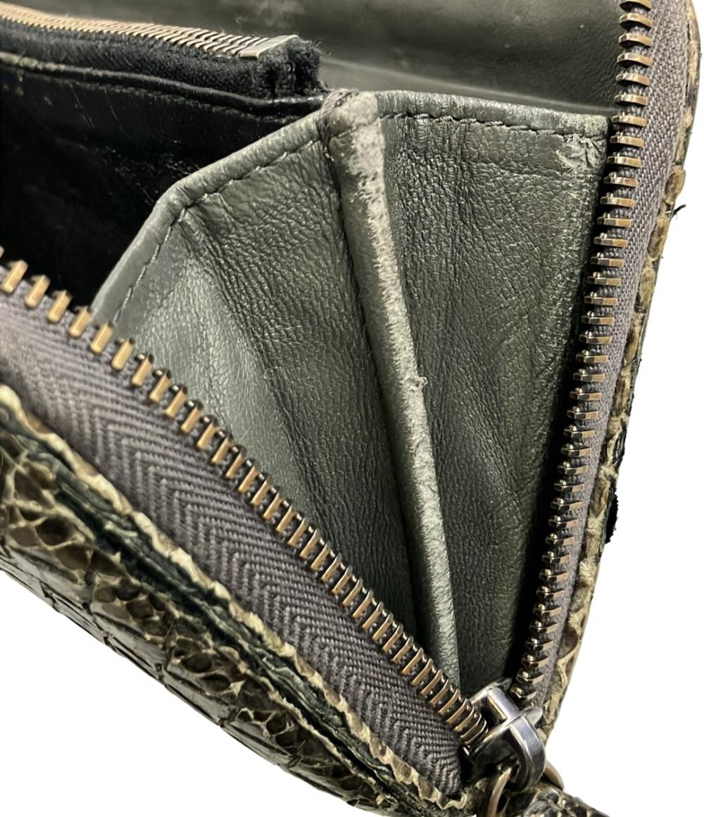 BOTTEGA VENETA ラウンドファスナー長財布 パイソン イントレチャート レディース ボッテガ・ヴェネタ
