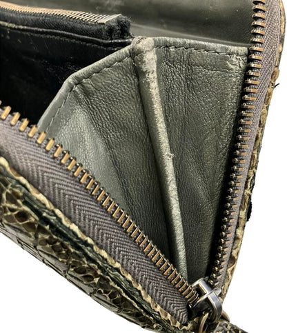 BOTTEGA VENETA ラウンドファスナー長財布 パイソン イントレチャート レディース ボッテガ・ヴェネタ