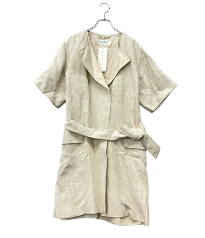 S'MAX MARA 半袖ジャケット タグ付き  コート リネン ライトグレー レディース SIZE 42 (M) エス マックスマーラ