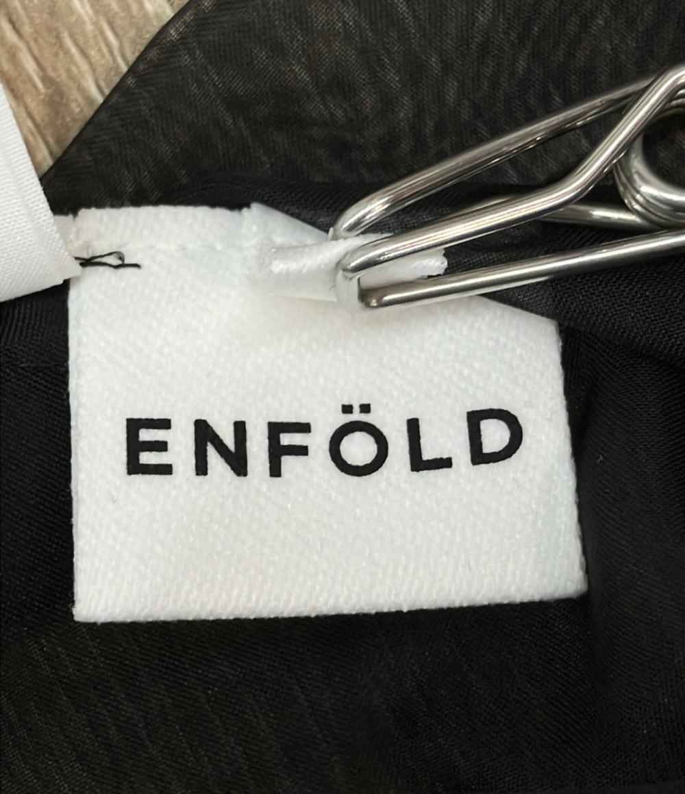 ENFOLD 長袖シャツ ブラウス アシンメトリー ブラック 300GA130-0120 レディース SIZE 38 (S) エンフォルド
