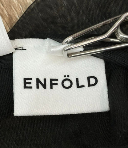 ENFOLD 長袖シャツ ブラウス アシンメトリー ブラック 300GA130-0120 レディース SIZE 38 (S) エンフォルド