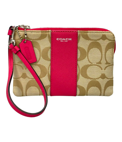 美品 コーチ ポーチ シグネチャー レディース COACH