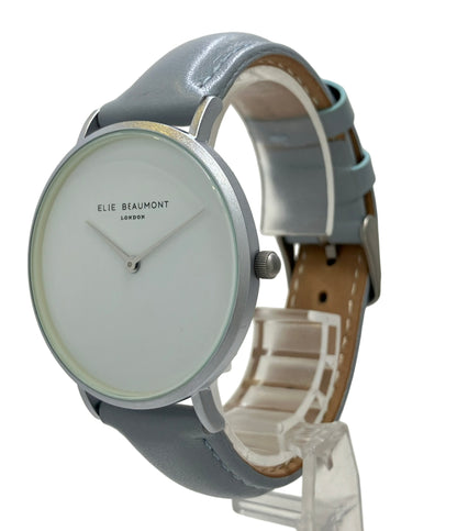 美品 ELIE BEAUMONT 腕時計 クオーツ ホワイト EB815 レディース エリービューモント