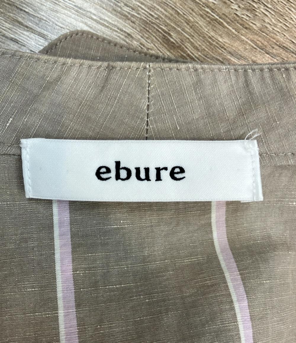 ebure ノースリーブワンピース インナー付き コットンリネンストライプノースリーブオーバーシャツワンピース 3310300377 レディース SIZE 36 (S)