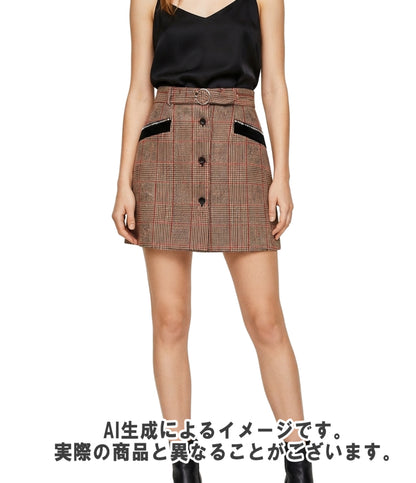 美品 Miu Miu チェックビジュースカート MG1297 レディース SIZE 40 (M) ミュウ ミュウ