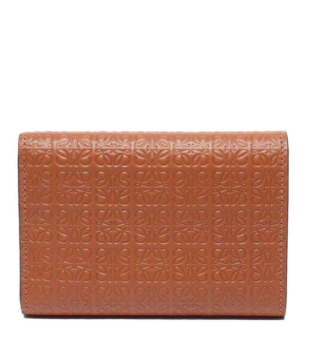 美品 LOEWE 三つ折り財布 アナグラム リピート バーティカル ウォレット レディース ロエベ
