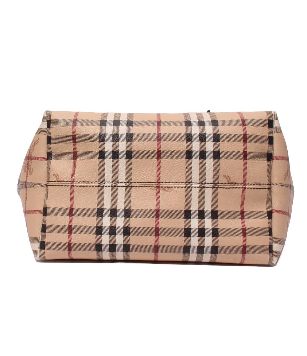 美品 BURBERRY ハンドバッグ トートバッグ ヘイマーケット レディース バーバリー
