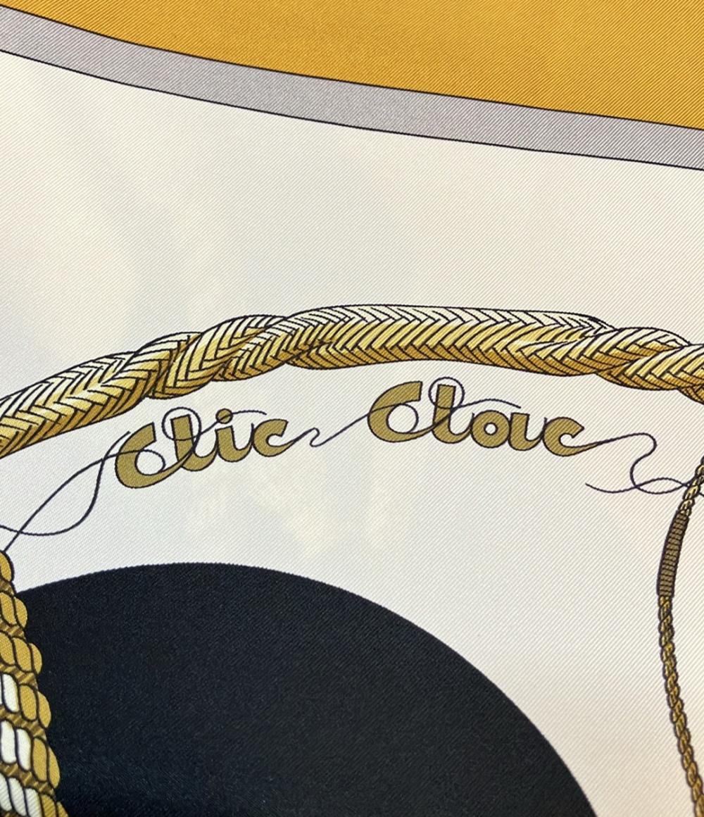 美品 エルメス スカーフ シルク100% clic clac カレ90 レディース HERMES