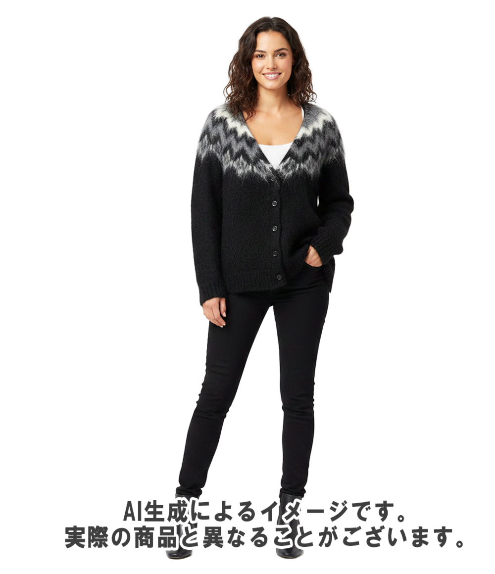CELINE アルパカ ウール フェアアイル ニット カーディガン 2A122383D レディース SIZE M セリーヌ