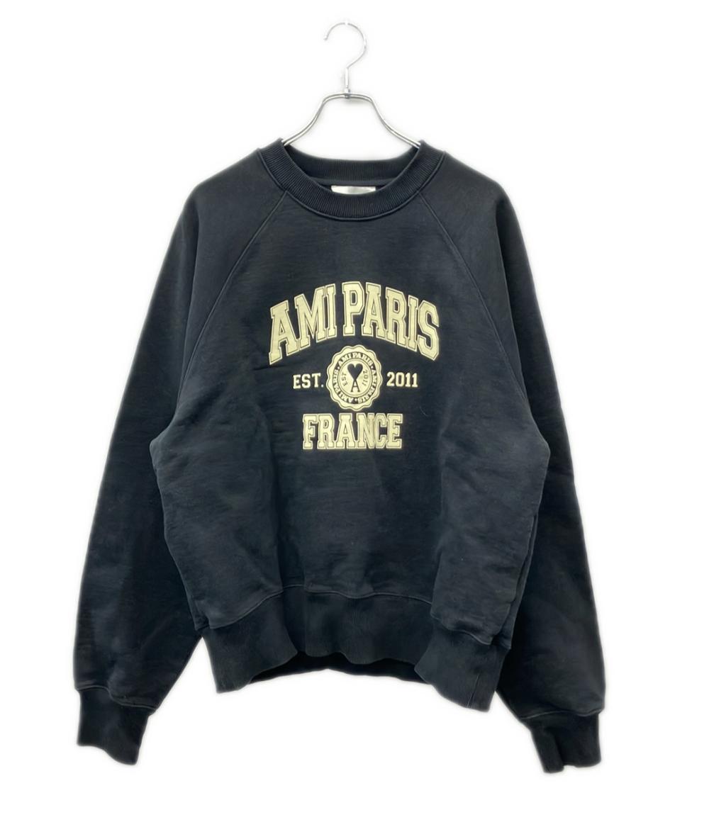 ami paris スウェットシャツ  ロゴ刺繍 プリント AMI Paris France ロゴ入りスウェットシャツ USW010.747 メンズ SIZE XL アミ パリス