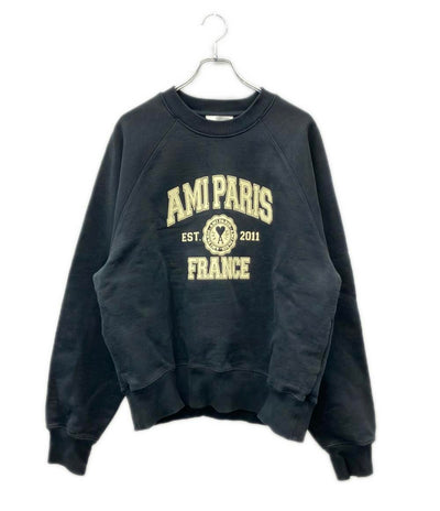 ami paris スウェットシャツ  ロゴ刺繍 プリント AMI Paris France ロゴ入りスウェットシャツ USW010.747 メンズ SIZE XL アミ パリス