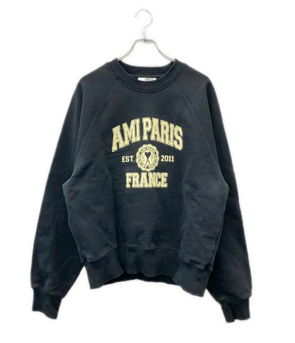 ami paris スウェットシャツ  ロゴ刺繍 プリント AMI Paris France ロゴ入りスウェットシャツ USW010.747 メンズ SIZE XL アミ パリス