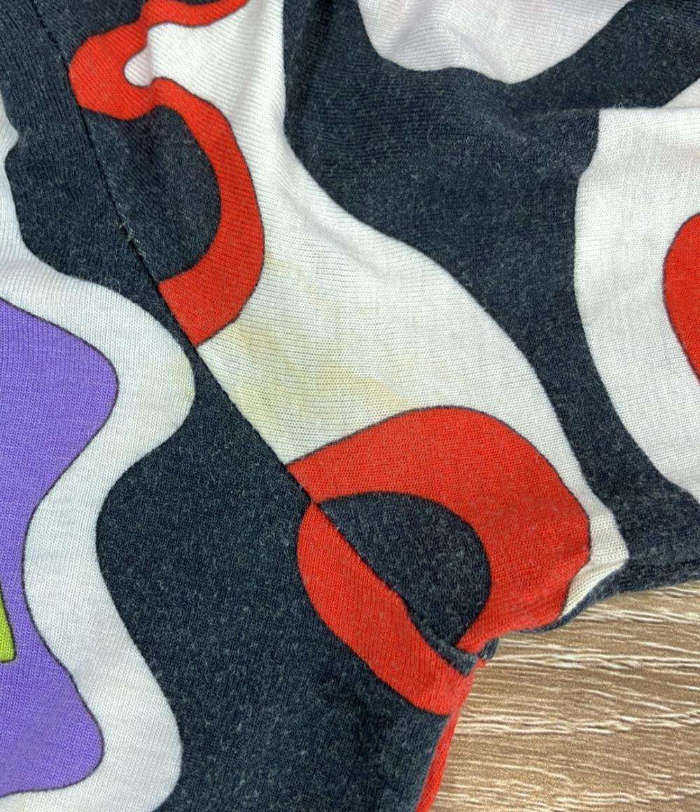 訳あり Emilio Pucci 半袖Tシャツ Vネック 7分袖 プッチ柄 レディース SIZE S エミリオ プッチ