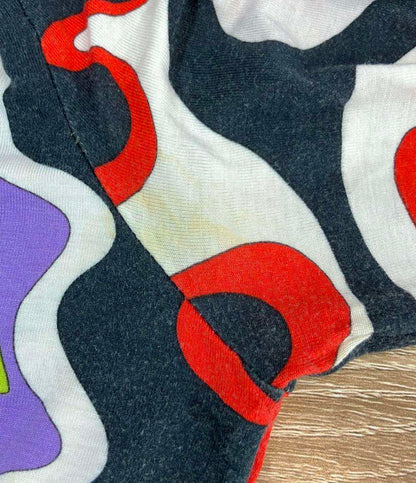 訳あり Emilio Pucci 半袖Tシャツ Vネック 7分袖 プッチ柄 レディース SIZE S エミリオ プッチ