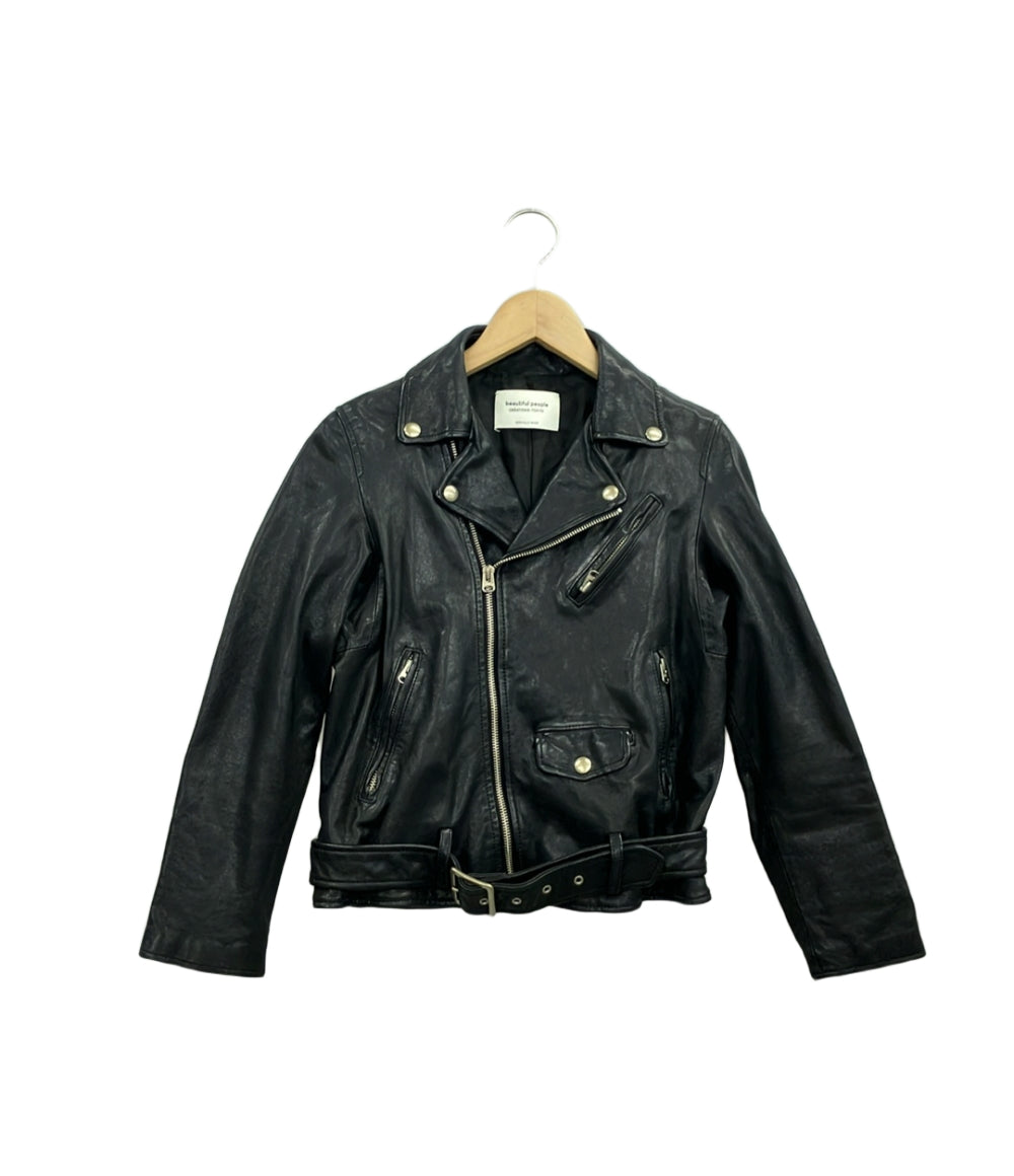 ビューティフルピープル シープレザーダブルライダースジャケット 革ジャン レディース SIZE 140 beautiful people