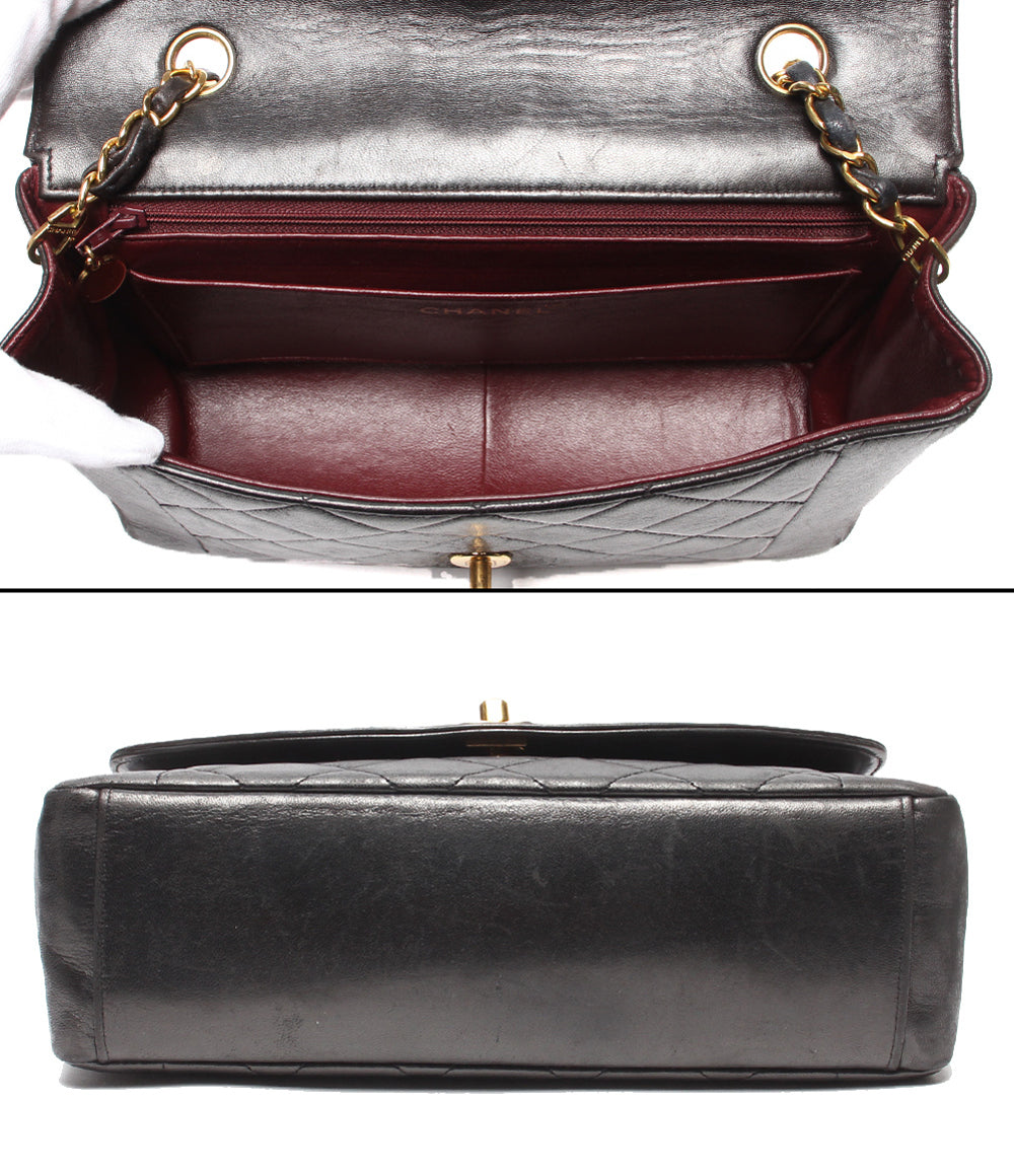 CHANEL チェーンショルダーバッグ 肩掛け ゴールド金具 マトラッセ ダイアナ25 シングルチェーン シングルフラップ 4番台 A01165 レディース シャネル