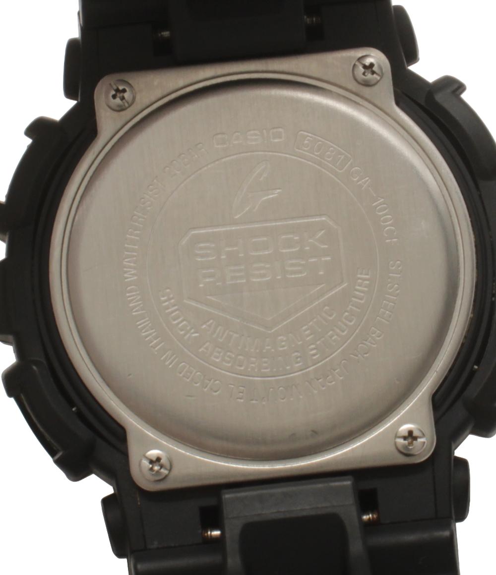 美品 CASIO 腕時計 G-SHOCK クオーツ ブラック GA-100CF メンズ カシオ