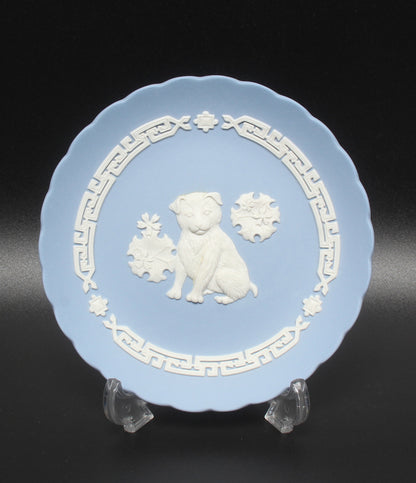 美品 WEDGWOOD プレート エトトレイ 2018 干支 戌 YEAR OF THE DOG 12cm ジャスパー ウエッジウッド