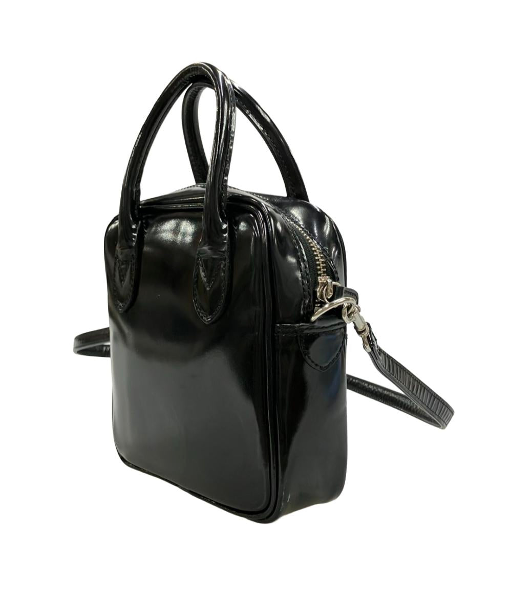 コムデギャルソン　エナメル クロコ型押し　ハンドバッグ COMME des GARCONS ハンドバッグ ショルダーバッグ 2WAY 斜め掛け