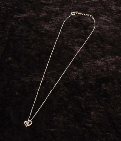 美品 ヨンドシー ネックレス SV ダイヤ ピンクトルマリン ハートモチーフ レディース 4℃