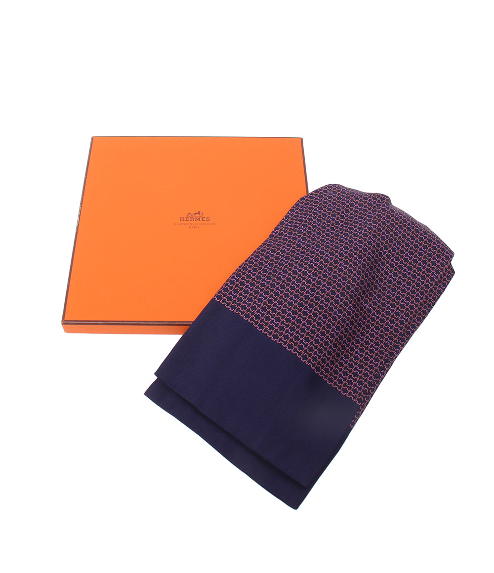美品 HERMES アスコットタイ シルク100% メンズ エルメス
