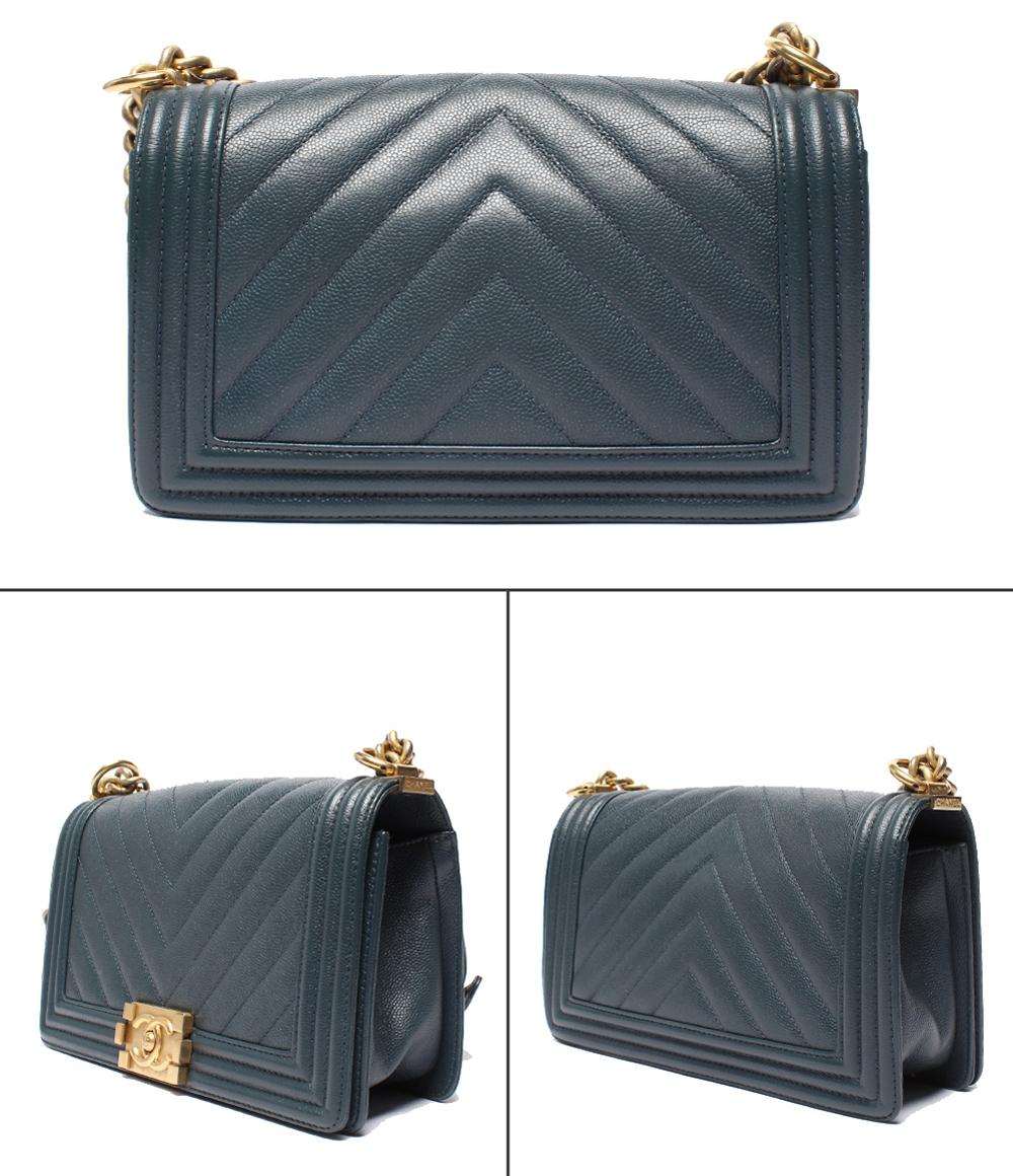 CHANEL チェーンショルダーバッグ ボーイシャネル25 ゴールド金具 V
