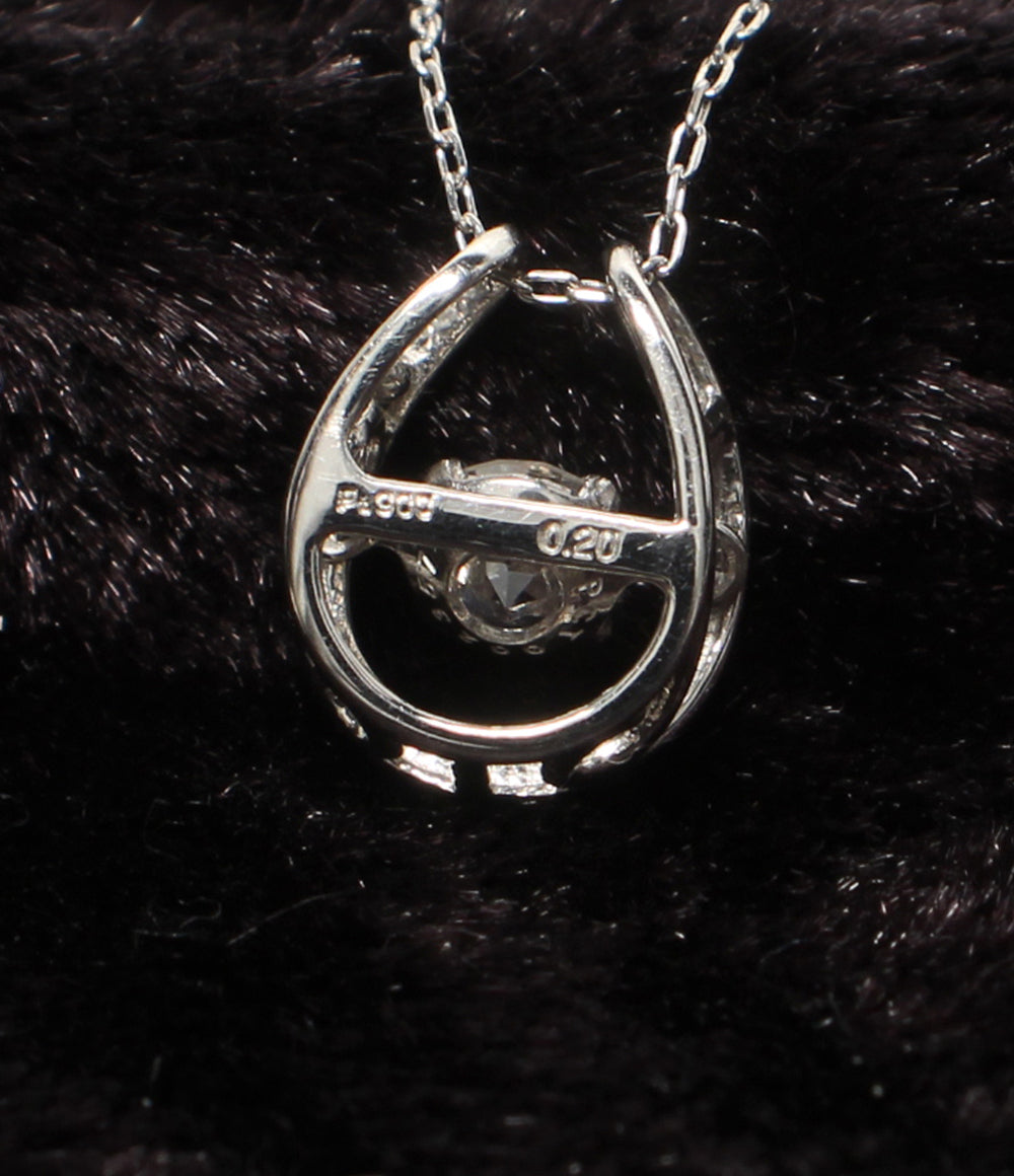 美品 ネックレス Pt900 Pt850 ダイヤ 0.20ct レディース