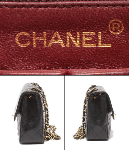 CHANEL チェーンショルダーバッグ 肩掛け ゴールド金具 ラムスキン マトラッセ シングルチェーン シングルフラップ 1番台 レディース シャネル