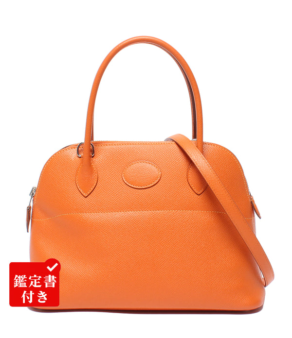 HERMES 2way ハンドバッグ ショルダーバッグ □R刻印 シルバー金具 ヴォーエプソン 肩掛け ボリード27 レディース エルメス