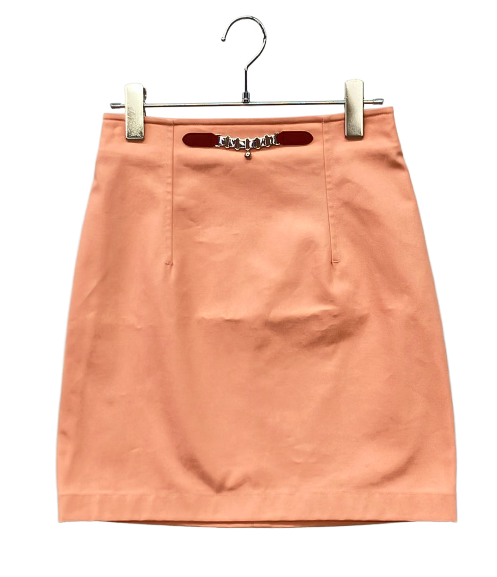 美品 HERMES メタルモチーフバックルショートスカート 2H0313DO レディース SIZE 34 (S) エルメス