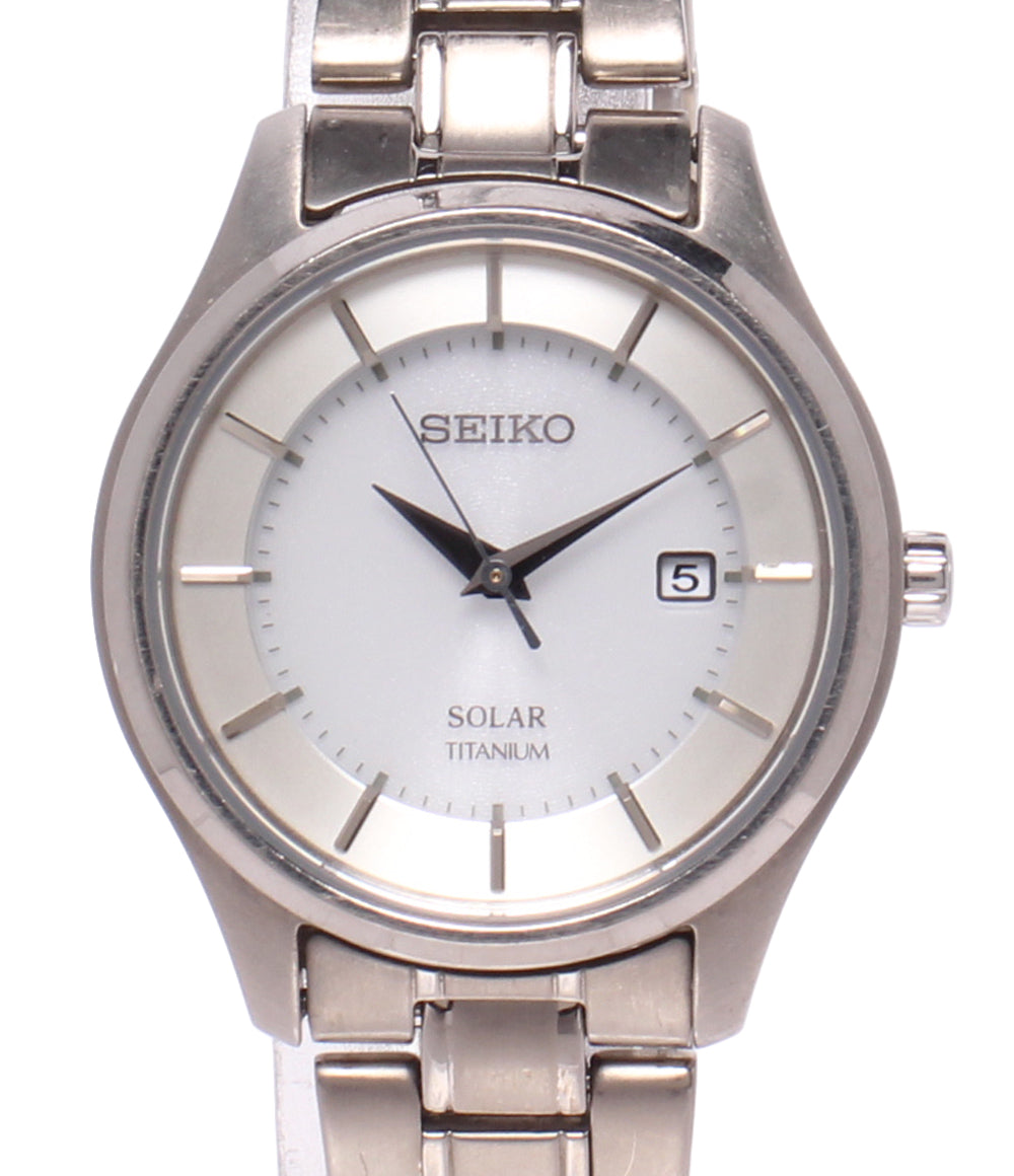 SEIKO 腕時計 ソーラー ホワイト V137-0CS0 レディース セイコー
