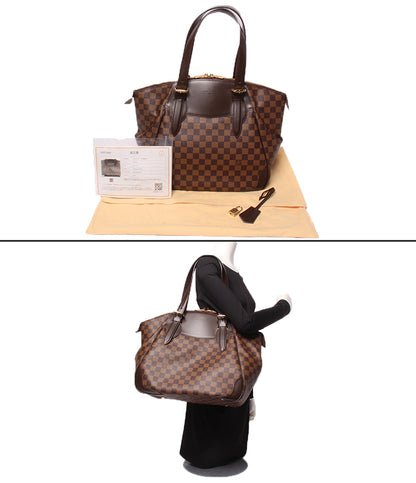 美品 LOUIS VUITTON トートバッグ ヴァローナGM ダミエ エベヌ N41119 レディース ルイ・ヴィトン