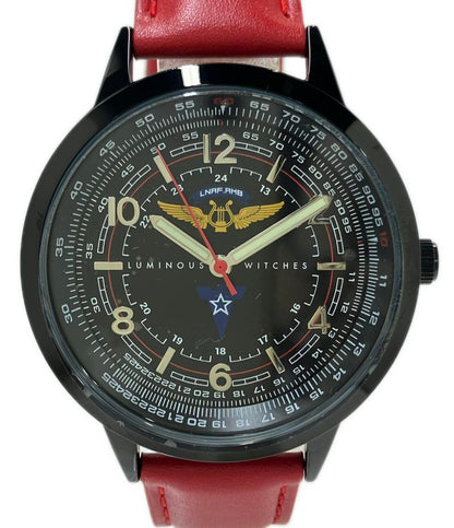 美品 腕時計 連盟空軍航空魔法音楽隊 ルミナスウィッチーズ クオーツ ブラック レディース メンズ