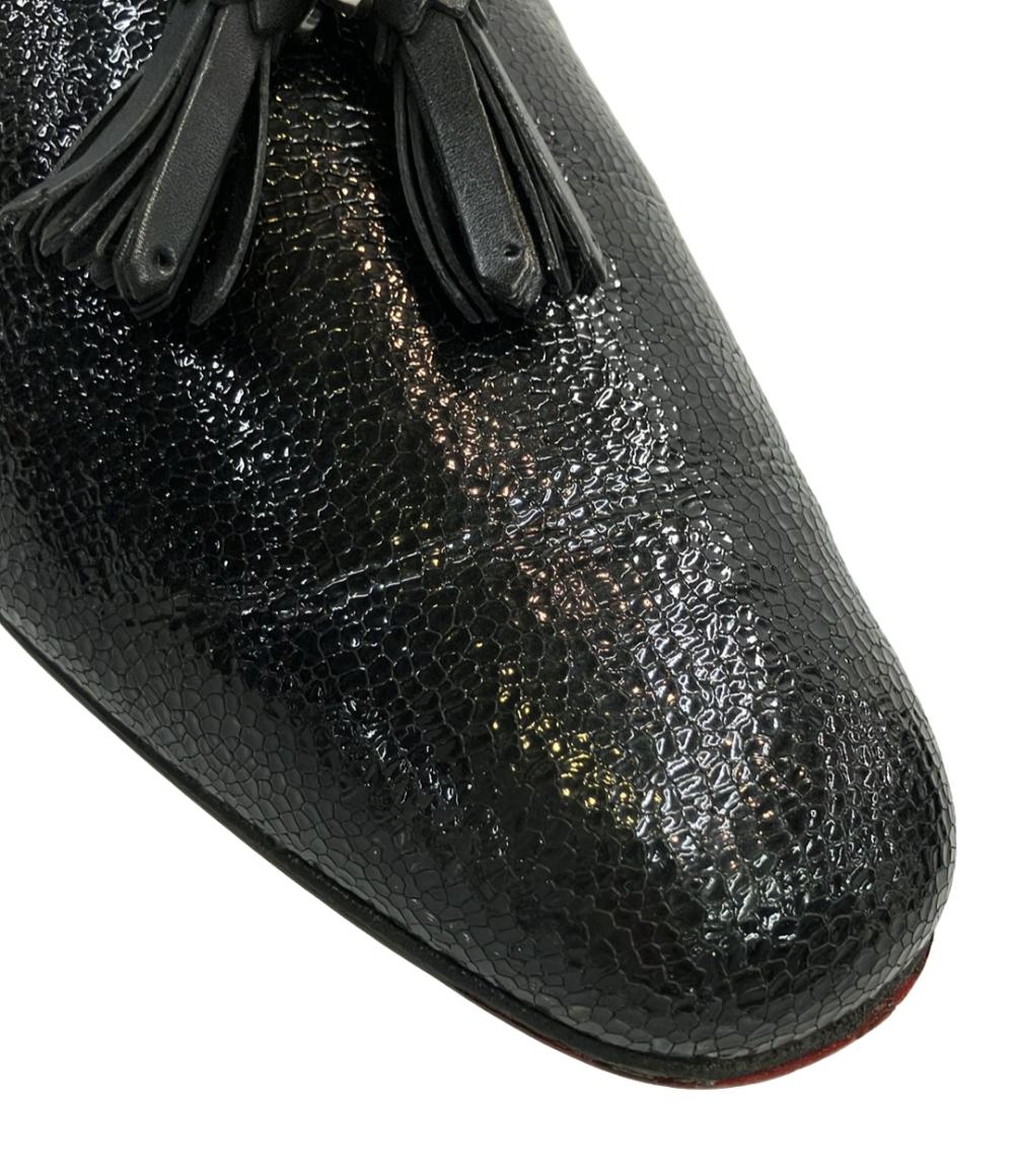 ルブタン タッセル付きローファー 黒 Christian Louboutin タッセルローファー スタッズ メンズ SIZE 40 (L