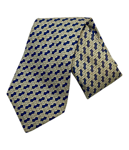 HERMES ネクタイ シルク 100% チェーン柄 7492 IA メンズ エルメス