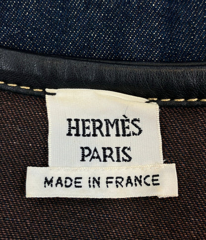 HERMES ノーカラーデニムジャケット レディース SIZE 40 (M) エルメス