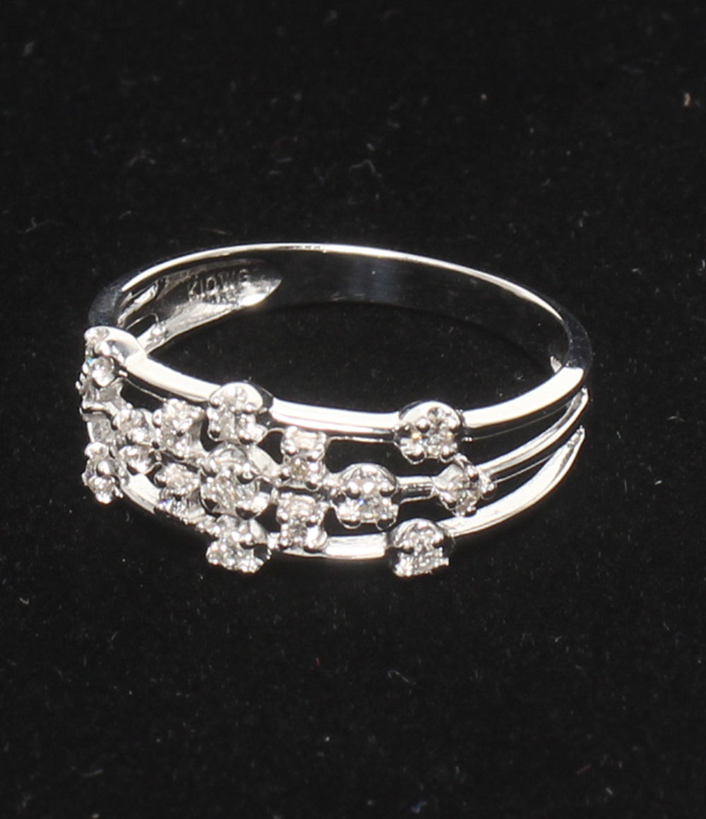 美品 リング 指輪 K10WG ダイヤ 0.25ct レディース SIZE 14号