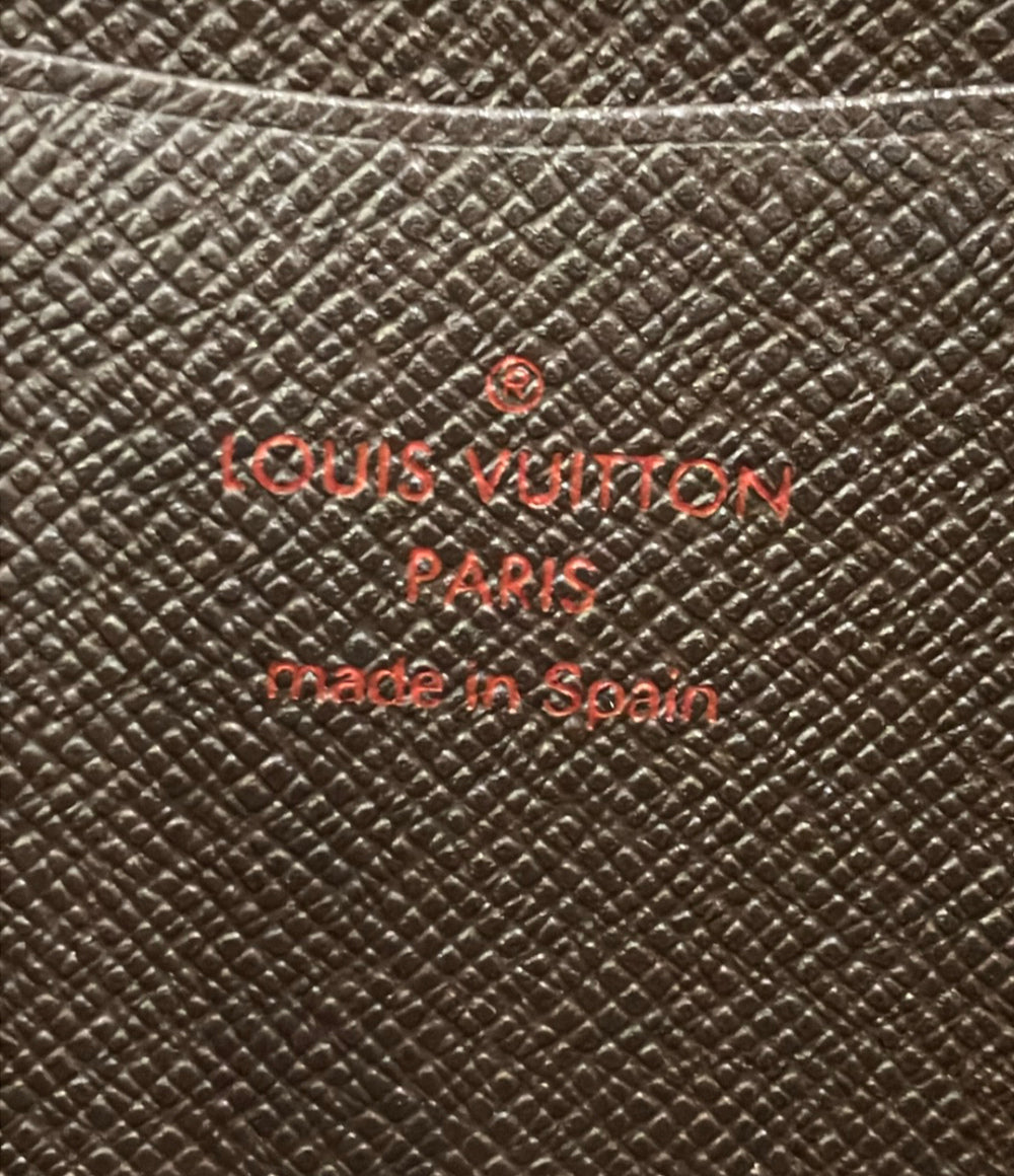 LOUIS VUITTON ラウンドファスナー長財布 PVC レザー ポルトモネジップ ダミエ エベヌ N61728 レディース ルイ・ヴィトン