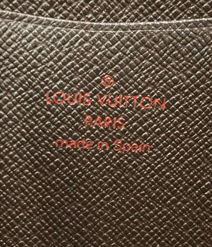 LOUIS VUITTON ラウンドファスナー長財布 PVC レザー ポルトモネジップ ダミエ エベヌ N61728 レディース ルイ・ヴィトン
