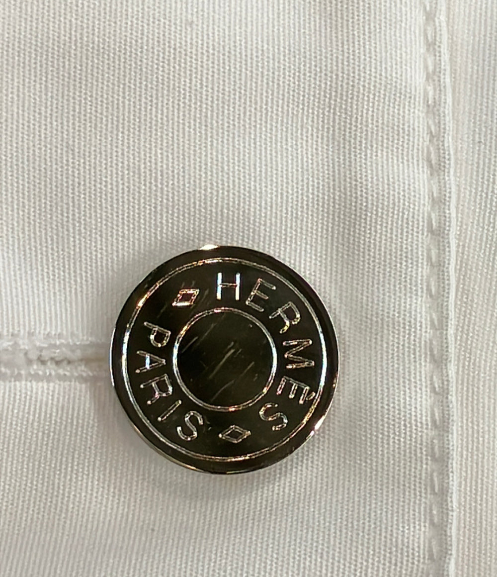 HERMES 長袖 バンドカラー シャツ H556310H1 メンズ SIZE 42 (M) エルメス