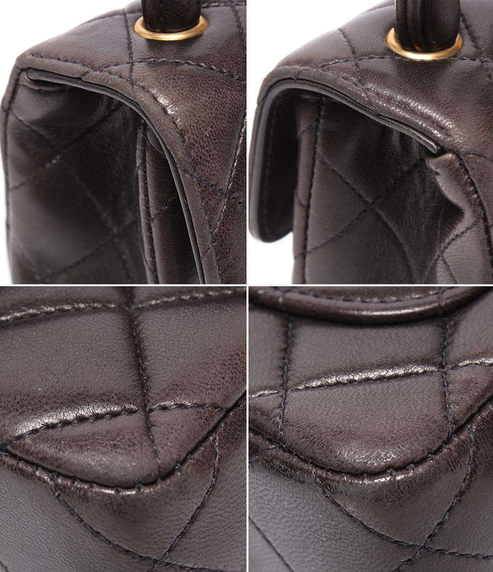 CHANEL ハンドバッグ 親子バッグ トップハンドル マトラッセ ゴールド金具 3番台 ラムスキン レディース シャネル