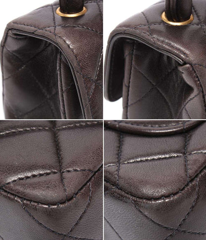 CHANEL ハンドバッグ 親子バッグ トップハンドル マトラッセ ゴールド金具 3番台 ラムスキン レディース シャネル