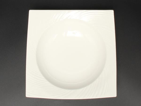 美品 ウエッジウッド スクエアボウル パスタプレート 皿 24cm エスリアル ETHEREAL WEDGWOOD